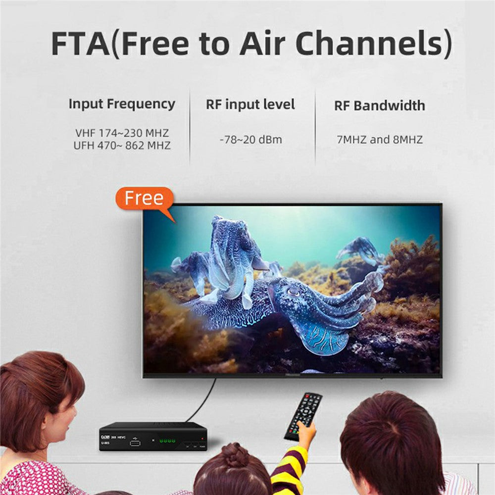 H265 DVB-T2 U-005 512MB 10Bit Smart Home TV Set-Top Box 1080P HD WiFi Media Player