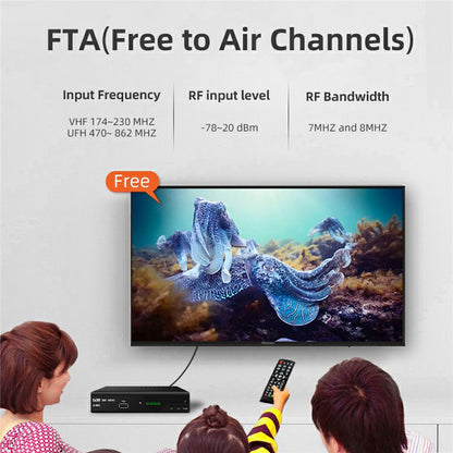 H265 DVB-T2 U-005 512MB 10Bit Smart Home TV Set-Top Box 1080P HD WiFi Media Player