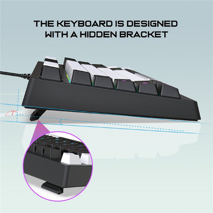 Y-FRUITFUL G69 Gaming Mechanical Feel Keyboard 87 Keys RGB Backlit USB Wired Esports Keyboard