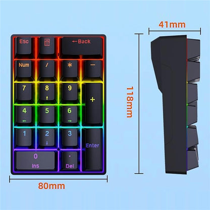 Y-FRUITFUL YF20 Laptop Mechanical Numeric Keypad 20 Keys RGB Backlit Wired External Mini Keyboard