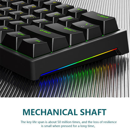 Y-FRUITFUL K33 61 Keys Type C Hot Swappable Mechanical Gaming Keyboard with RGB Light