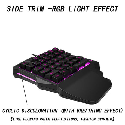 YOOGOO G92 One Handed Mechanical Keyboard USB Wired 35 Keys Ergonomic Gaming Keyboard