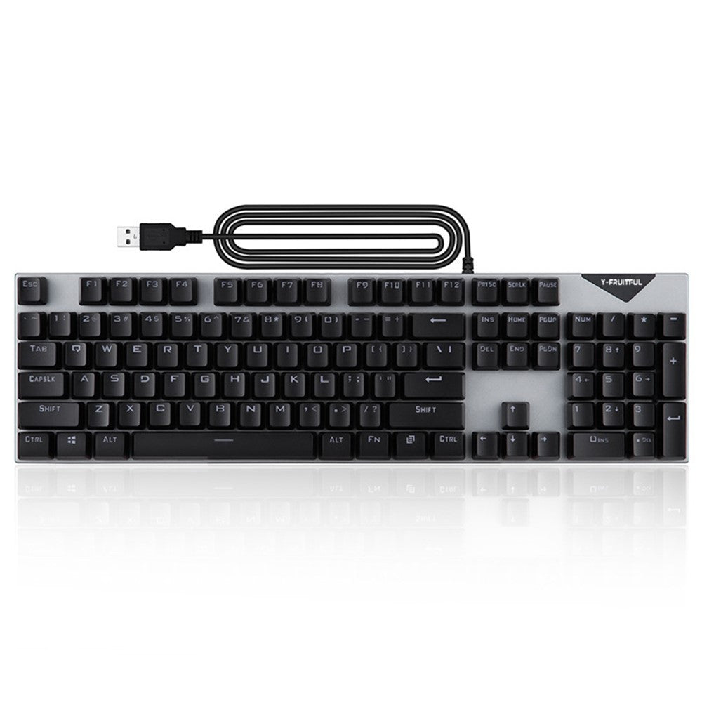Y-FRUITFUL K137 Wired Mechanical Keyboard 104 Keys RGB Backlit Blue  /  Red Switch Gaming Keyboard