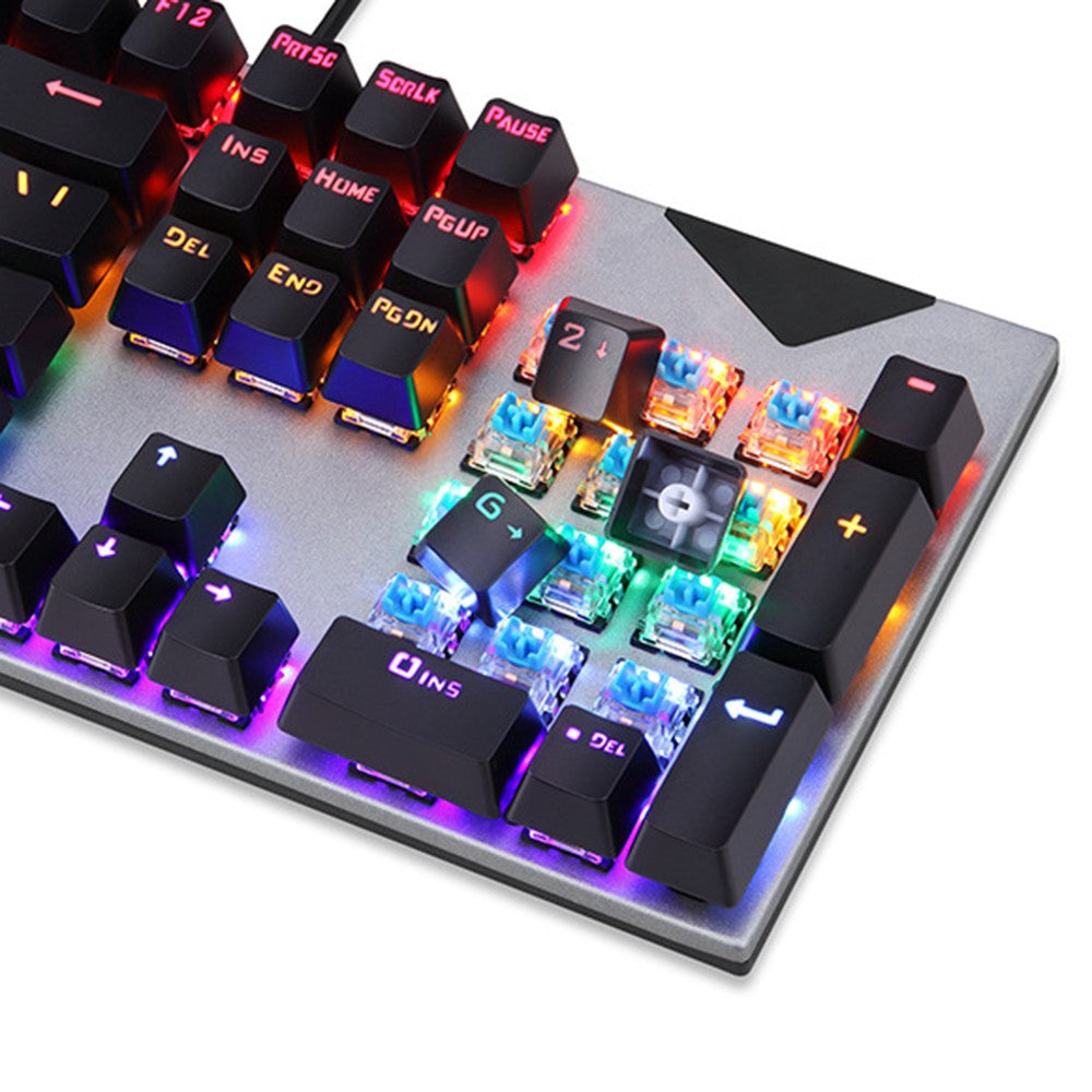 Y-FRUITFUL K137 Wired Mechanical Keyboard 104 Keys RGB Backlit Blue  /  Red Switch Gaming Keyboard