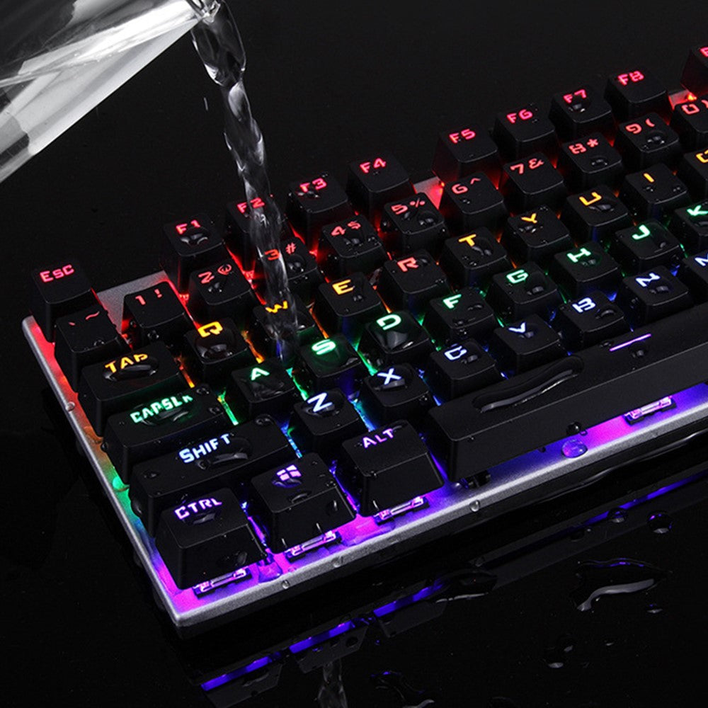 Y-FRUITFUL K137 Wired Mechanical Keyboard 104 Keys RGB Backlit Blue  /  Red Switch Gaming Keyboard