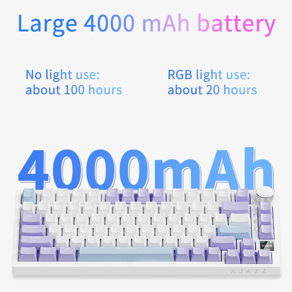 AJAZZ AK820pro Wireless Mechanical Keyboard Bluetooth-compatible Tri-Mode with Flying Fish Switches 81 Keys RGB Backlit Keyboard