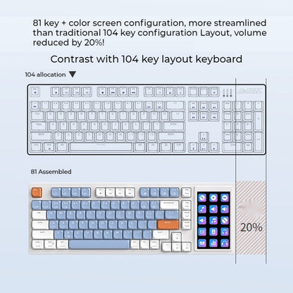 AJAZZ AKP815 81 Keys Low Profile Mechanical Keyboard with 4.95 Inch LCD Color Screen RGB Light Wired Keyboard