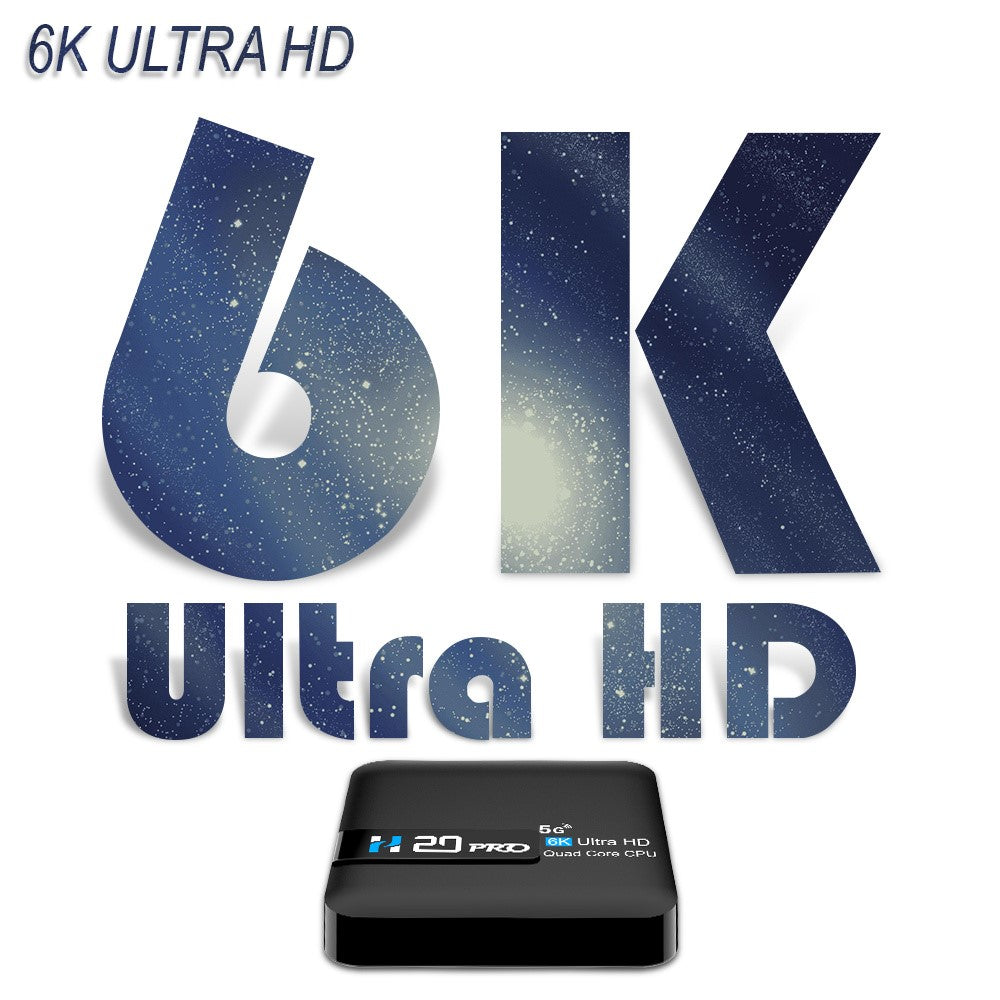 H20 Pro Smart TV Box Android 10.0 6K Ultra HD Media Player with Remote Control