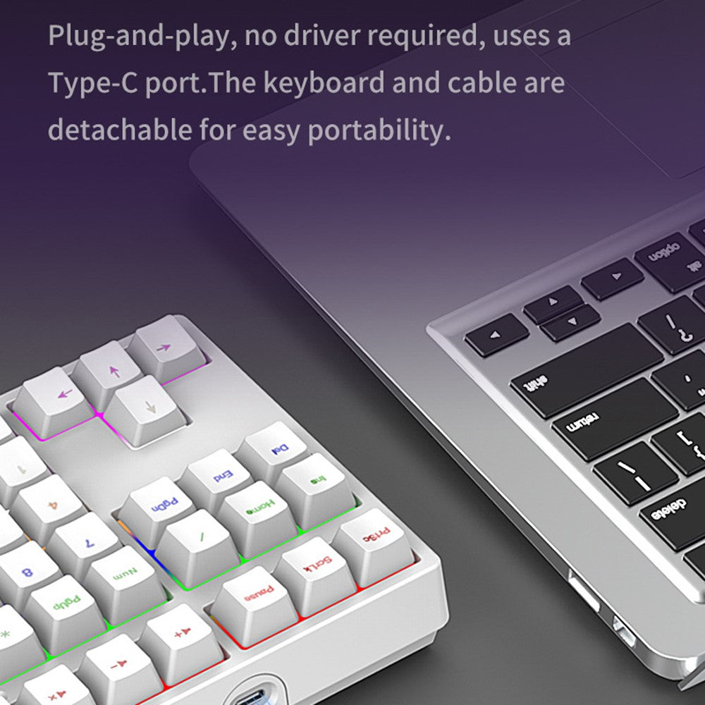 A36 RGB Backlit Mini Mechanical Keyboard with Numpad 34 Keys Type-C Wired Keyboard
