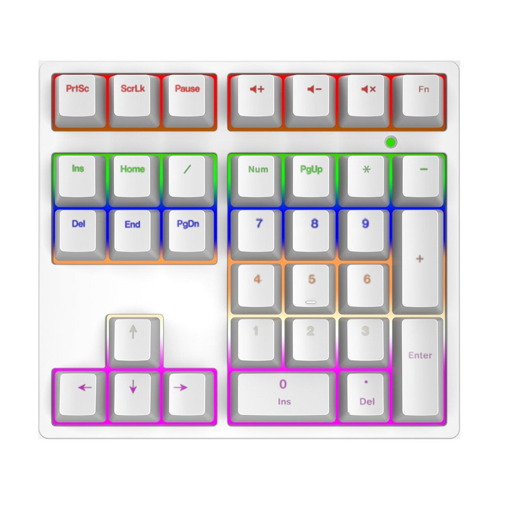 A36 RGB Backlit Mini Mechanical Keyboard with Numpad 34 Keys Type-C Wired Keyboard