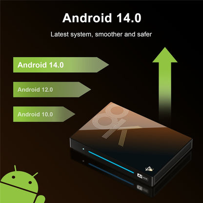 H96 MAX M9S Android 14.0 TV Box 4GB RAM + 32GB ROM 8K Ultra HD Streaming Device 1000M LAN WiFi 6 BT5.4