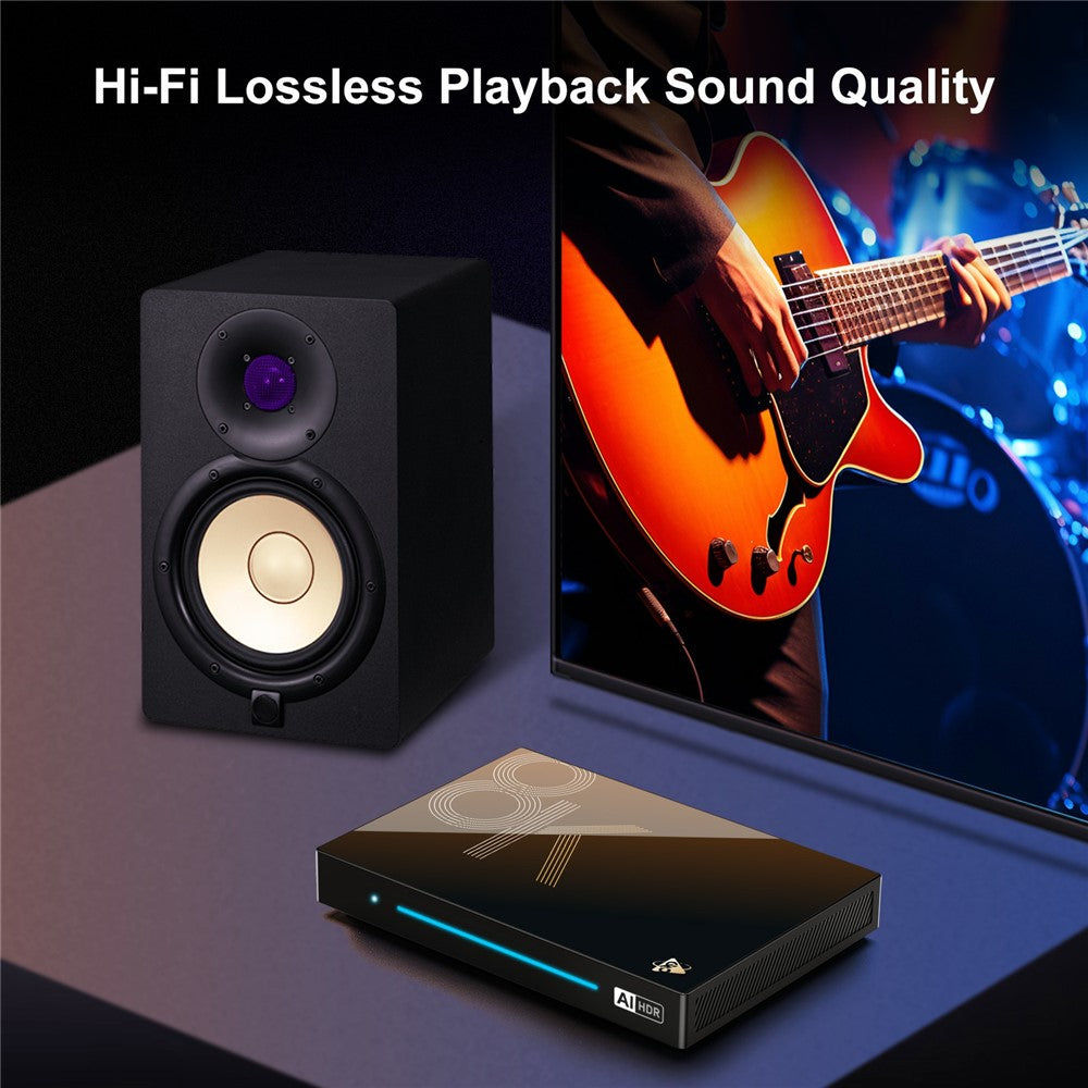 H96 MAX M9S Android 14.0 TV Box 8GB RAM + 128GB ROM 8K Ultra HD Streaming Device 1000M LAN WiFi 6 BT5.4