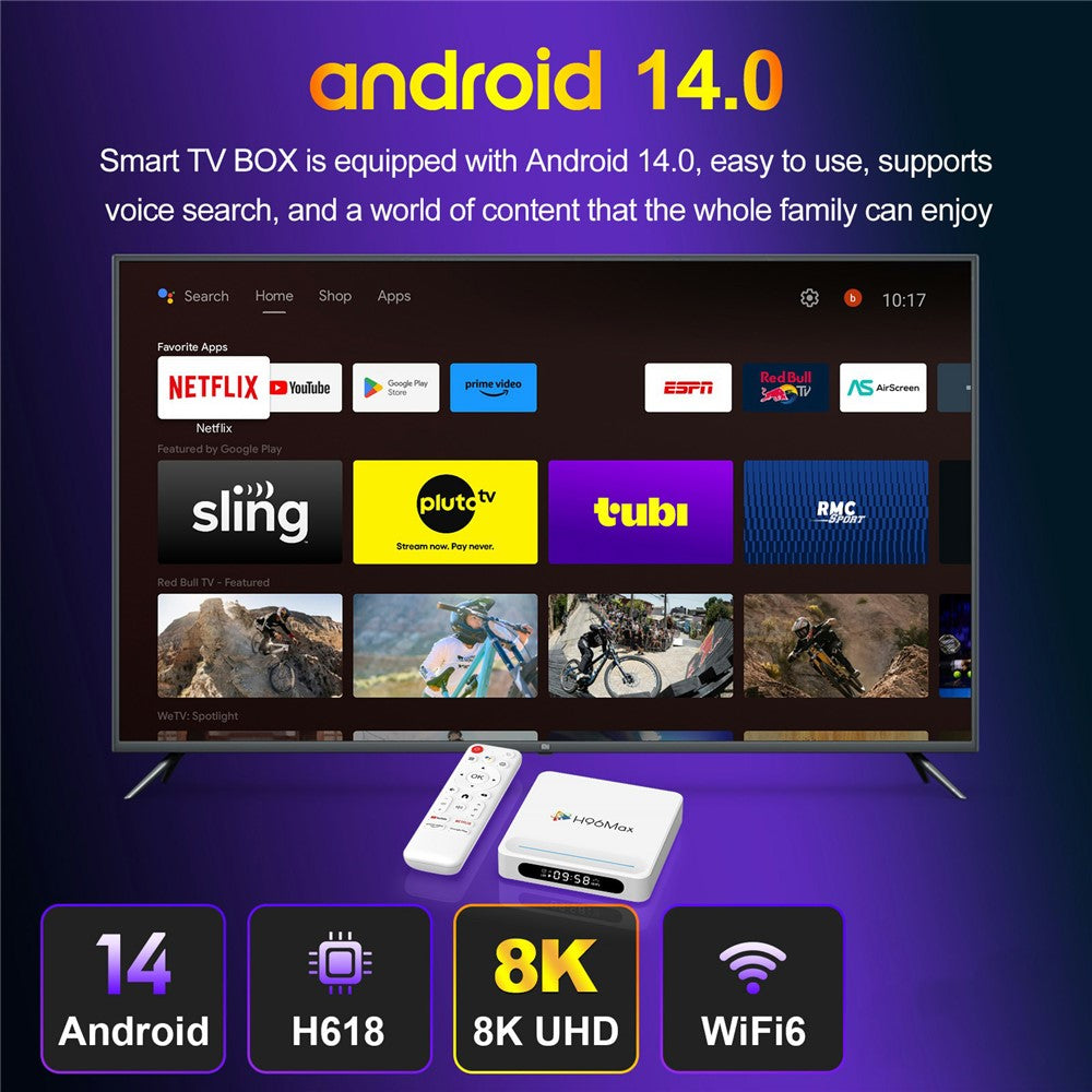 H96 Max H618 Plus 2+16GB Android TV Box WiFi 6 Bluetooth-Compatible 8K Ultra HD Smart TV Box