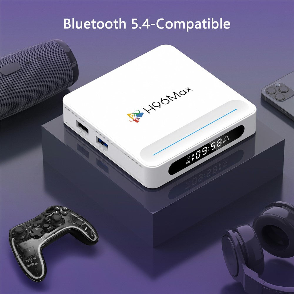 H96 Max H618 Plus 4+128GB Android TV Box WiFi 6 Bluetooth-Compatible 8K Ultra HD Smart TV Box
