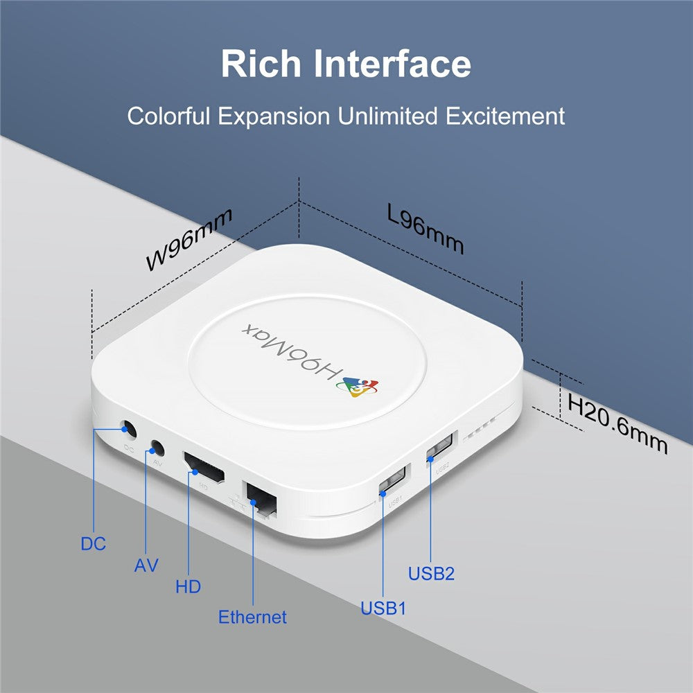 H96 MAX M1 Plus 8K Intelligent Android TV Box 2+16GB WiFi6 BT5.4 Voice Assistant Media Player