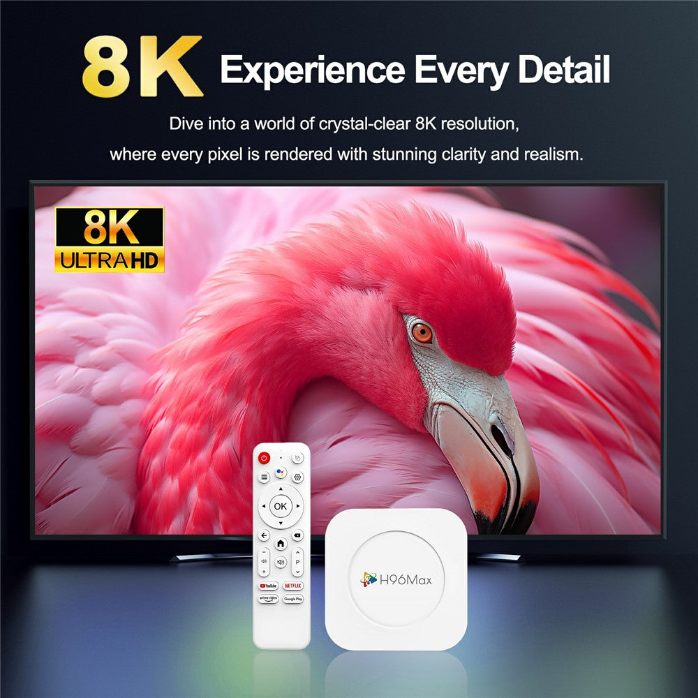 H96 MAX M1 Plus 8K Intelligent Android TV Box 2+16GB WiFi6 BT5.4 Voice Assistant Media Player