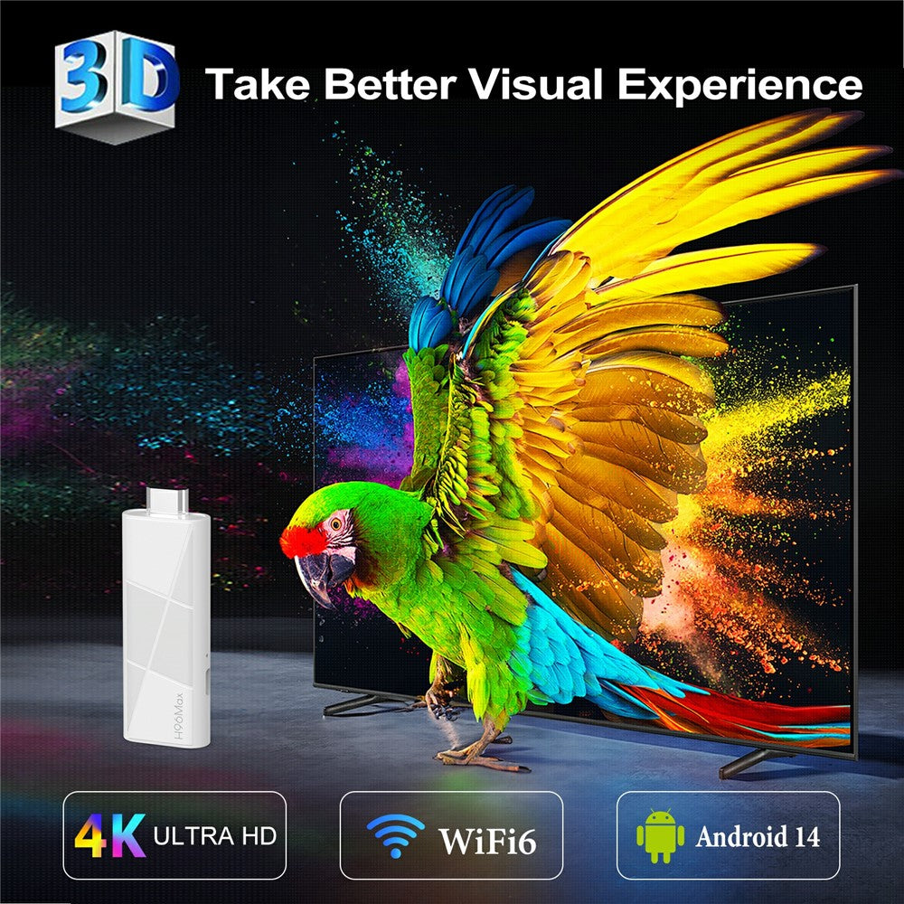 H96 MAX RK3518 2+16GB Android 14.0 TV Stick 4K Smart TV Box WiFi Bluetooth-Compatible Mini TV Stick
