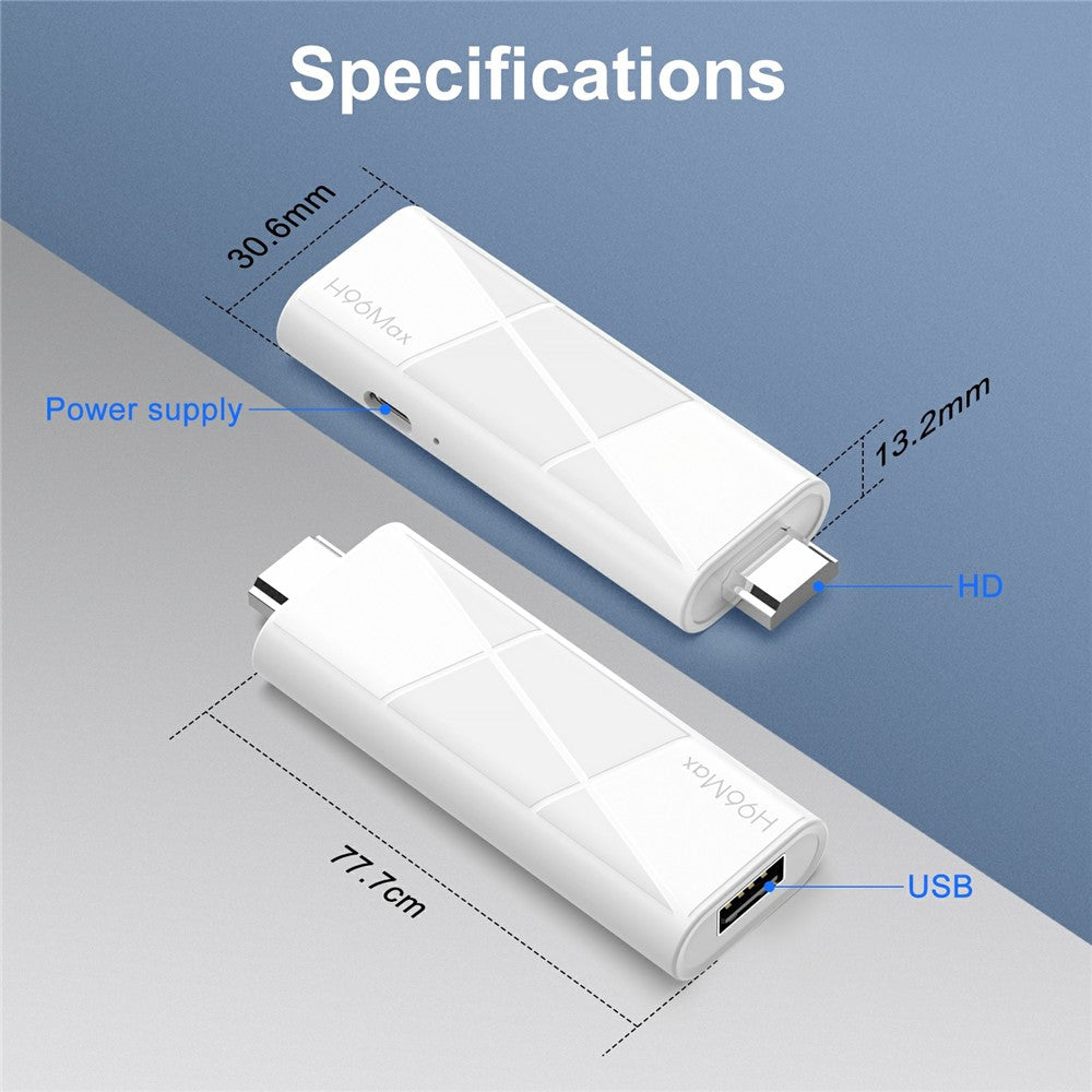 H96 MAX RK3518 2+16GB Android 14.0 TV Stick 4K Smart TV Box WiFi Bluetooth-Compatible Mini TV Stick