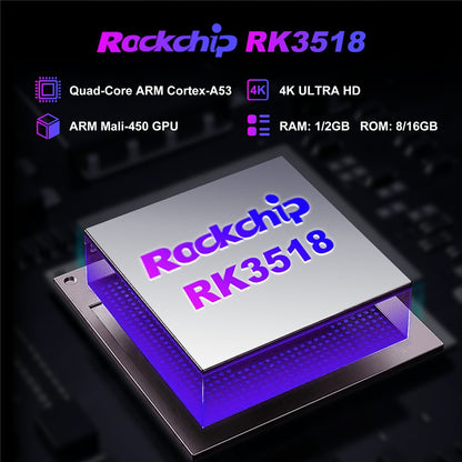 H96 MAX RK3518 2+16GB Android 14.0 TV Stick 4K Smart TV Box WiFi Bluetooth-Compatible Mini TV Stick