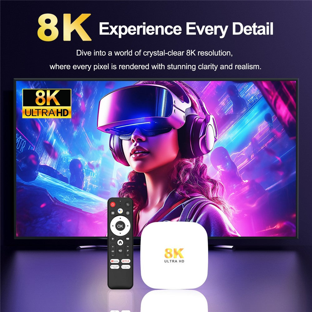 H96 MAX M2 Plus RK3528 Android 14.0 TV Box 2GB RAM + 16GB ROM 8K Ultra HD Streaming Device WiFi 6 BT5.4 Media Player