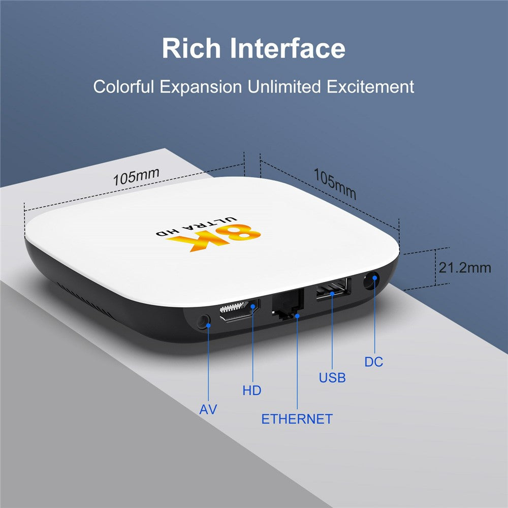 H96 MAX M2 Plus RK3528 Android 14.0 TV Box 2GB RAM + 16GB ROM 8K Ultra HD Streaming Device WiFi 6 BT5.4 Media Player