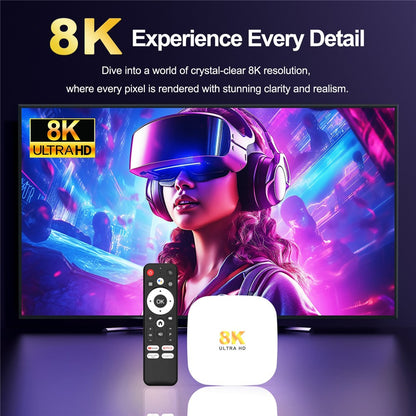 H96 MAX M2 Plus RK3528 Android 14.0 TV Box 4GB RAM + 128GB ROM 8K Ultra HD Streaming Device WiFi 6 BT5.4 Media Player