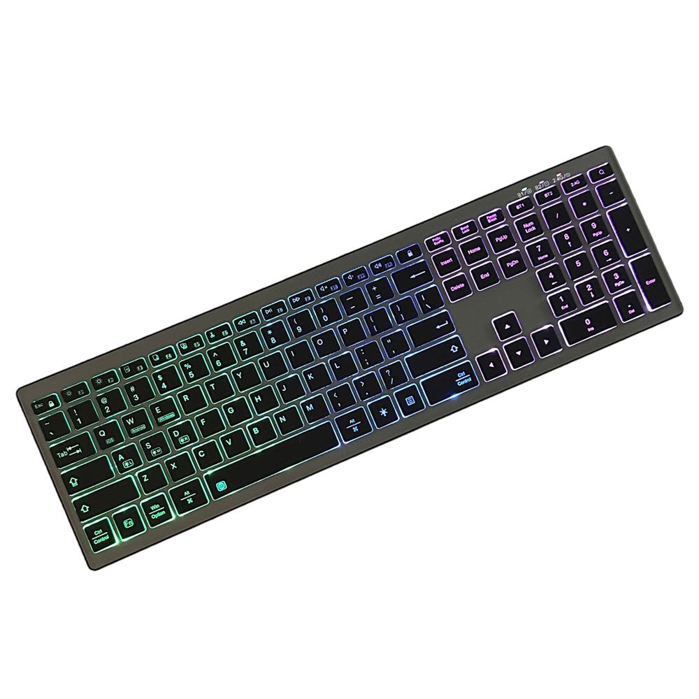 E15 Three Mode Wireless Keyboard 110 Keys RGB Backlight Mute Keyboard for Office Home Use