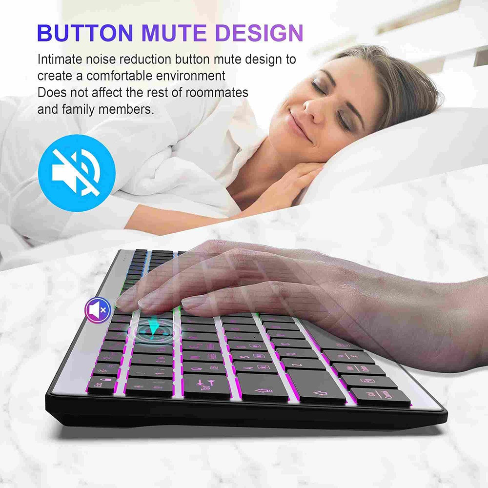 E15 Three Mode Wireless Keyboard 110 Keys RGB Backlight Mute Keyboard for Office Home Use