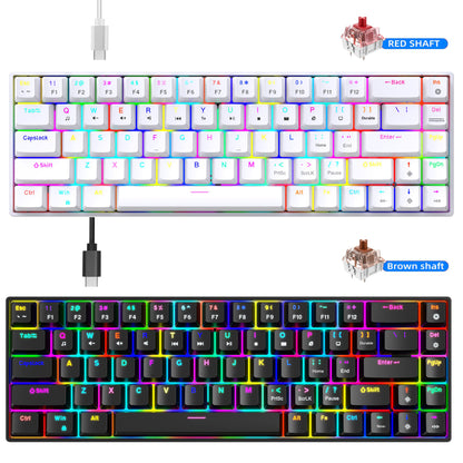 HXSJ V800 68-Key Mechanical Keyboard 2.4G Wireless/Bluetooth-compatible/Wired 3-Mode Keyboard with RGB Backlit