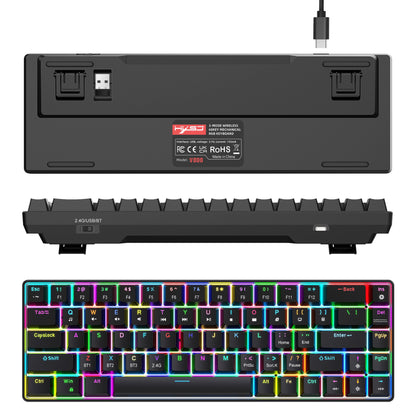 HXSJ V800 68-Key Mechanical Keyboard 2.4G Wireless/Bluetooth-compatible/Wired 3-Mode Keyboard with RGB Backlit
