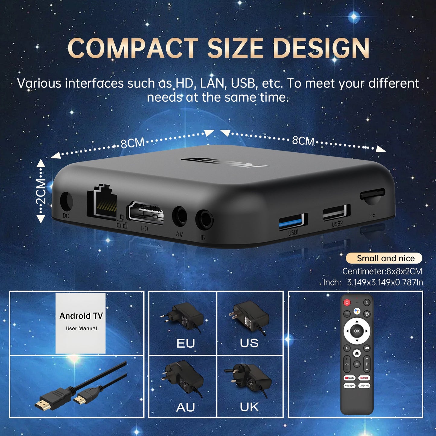 R69 Android 14 TV Box 4K Ultra HD WiFi 6 Bluetooth-compatible 5.0 Smart Media Player (Chipset: RK3518), 2+8GB