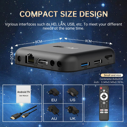 R69 Android 14 TV Box 4K Ultra HD WiFi 6 Bluetooth-compatible 5.0 Smart Media Player (Chipset: RK3518), 2+8GB
