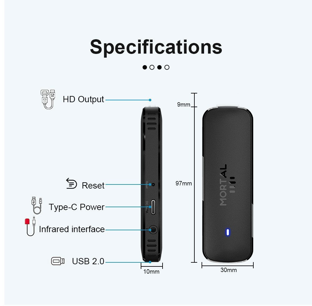 Q8 2+8GB Android 14.0 Smart TV Stick Allwinner H313 Quad Core 4K Ultra HD WiFi 6 Bluetooth-compatible Media Player with Voice Remote