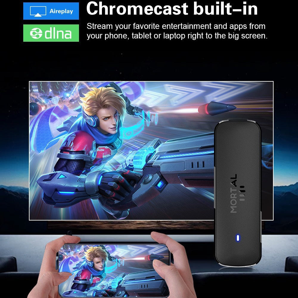 Q8 2+16GB Android 14.0 Smart TV Stick Allwinner H313 Quad Core 4K Ultra HD WiFi 6 Bluetooth-compatible Media Player with Voice Remote