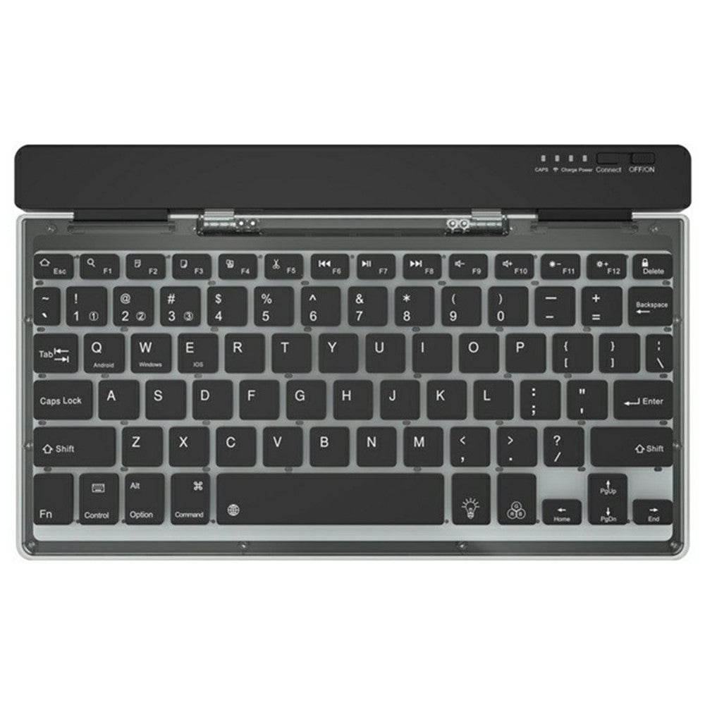 KB338 Bluetooth-compatible Keyboard Wireless Transparent Triple Mode Foldable Keyboard for Computer Tablet