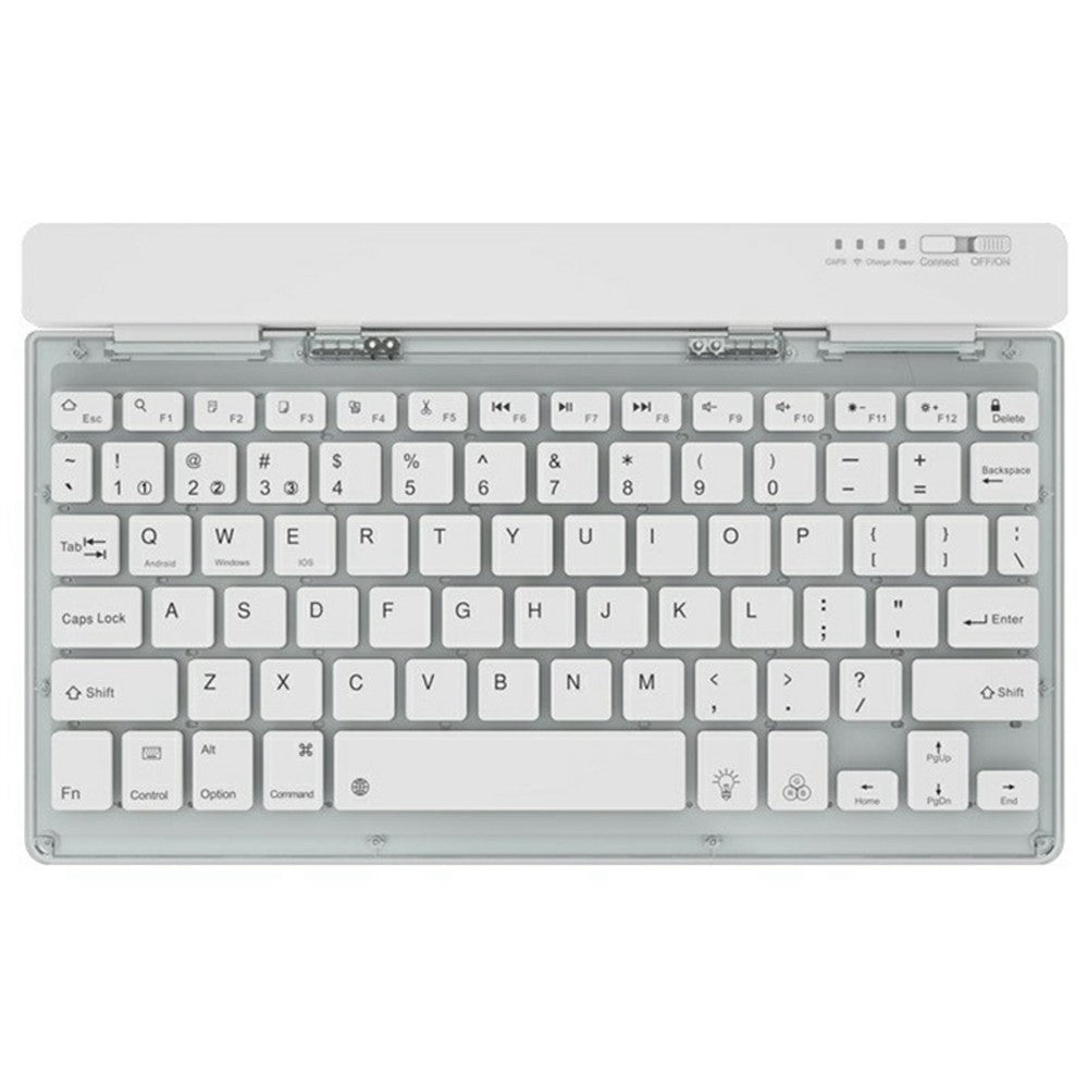 KB338 Bluetooth-compatible Keyboard Wireless Transparent Triple Mode Foldable Keyboard for Computer Tablet