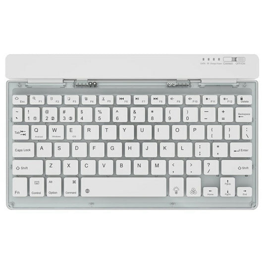 KB338 Bluetooth-compatible Keyboard Wireless Transparent Triple Mode Foldable Keyboard for Computer Tablet