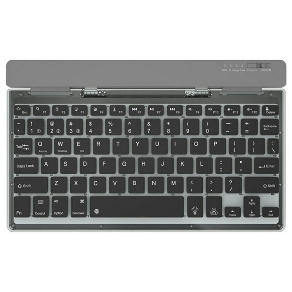 KB338 Bluetooth-compatible Keyboard Wireless Transparent Triple Mode Foldable Keyboard for Computer Tablet