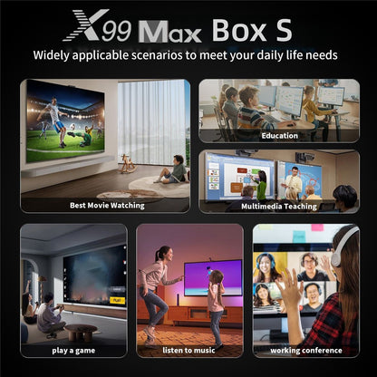 X99 MAX 2+8GB Android 14 TV Box RK3518 WiFi 6 4K HD Media Player with Bluetooth-compatible 5.0 Voice Remote Control