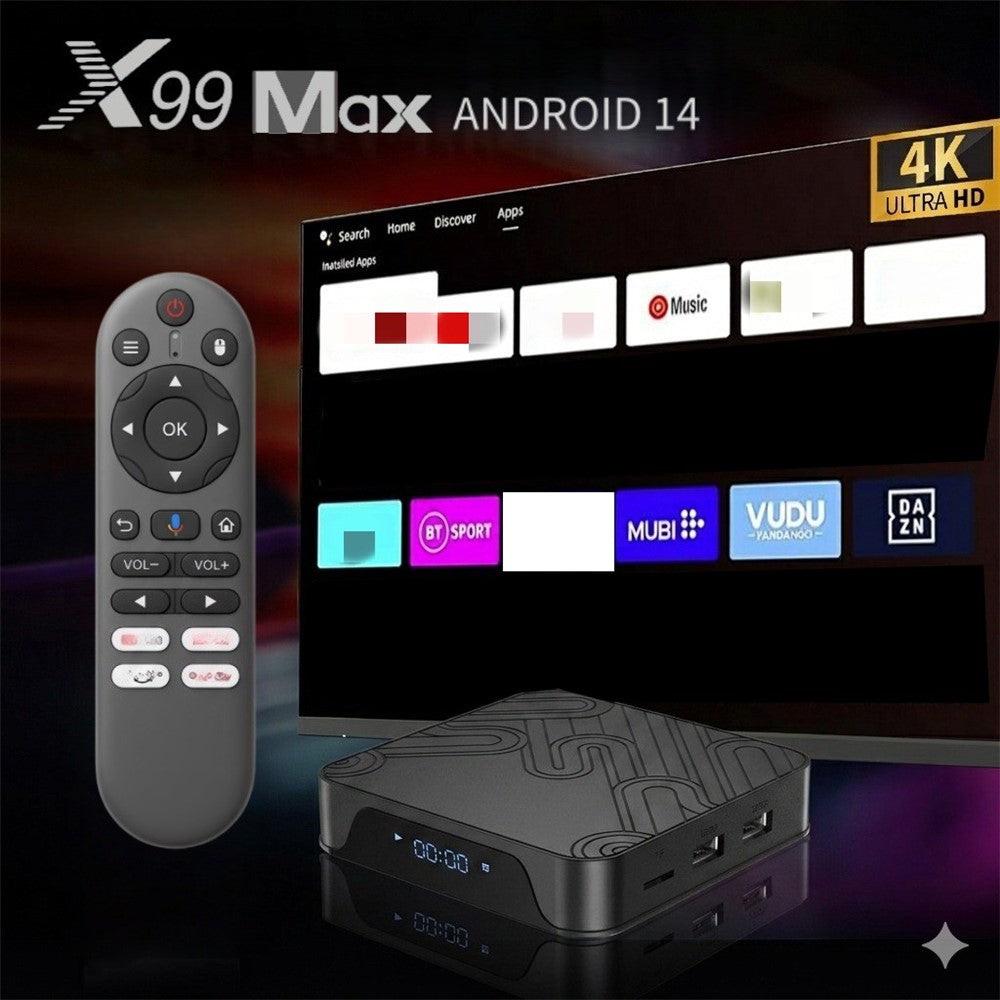 X99 MAX 2+8GB Android 14 TV Box RK3518 WiFi 6 4K HD Media Player with Bluetooth-compatible 5.0 Voice Remote Control