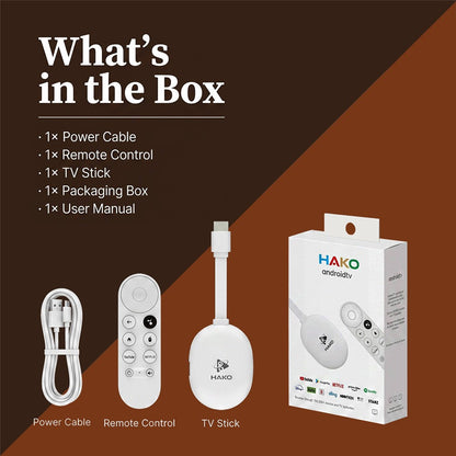 HAKO 2+8GB Android 14.0 TV Stick RK3518 Quad-Core 4K WiFi 6 Bluetooth-Compatible 5.4 with Remote