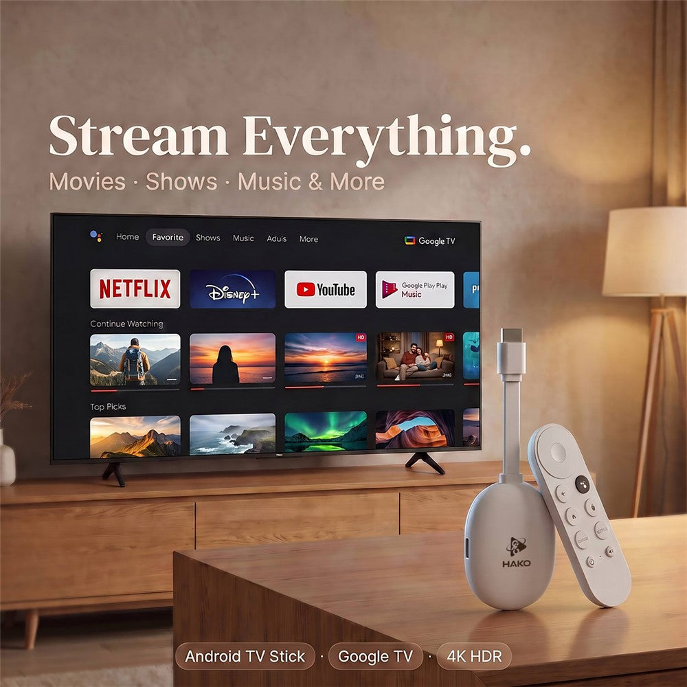 HAKO 2+8GB Android 14.0 TV Stick RK3518 Quad-Core 4K WiFi 6 Bluetooth-Compatible 5.4 with Remote
