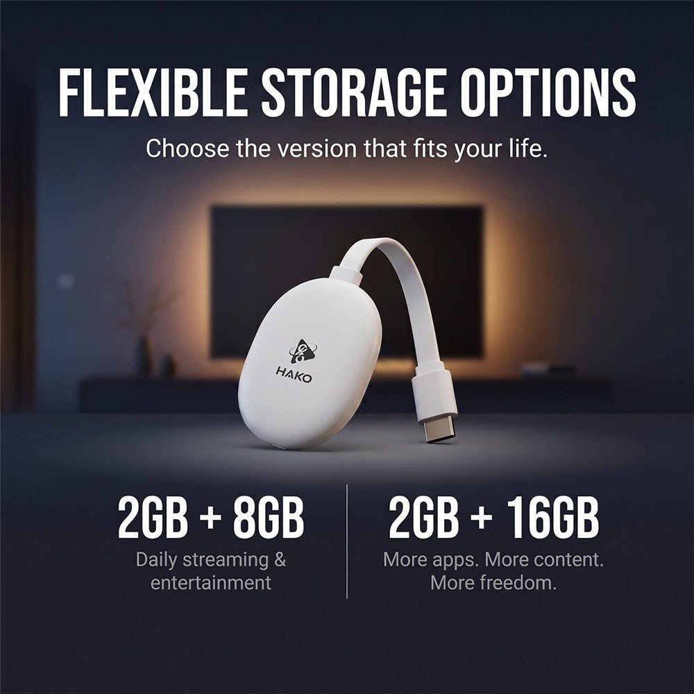 HAKO 2+8GB Android 14.0 TV Stick RK3518 Quad-Core 4K WiFi 6 Bluetooth-Compatible 5.4 with Remote
