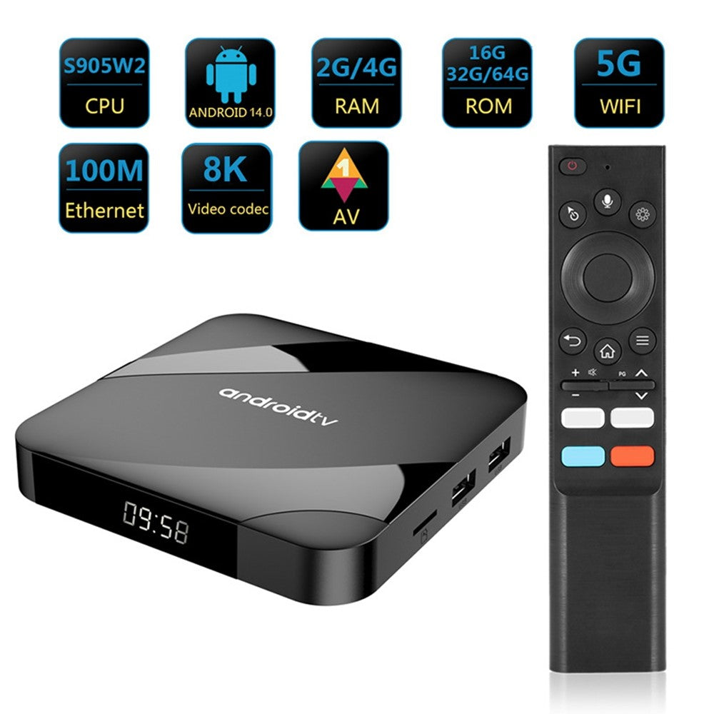 TV98 RK3528 2+16GB Android TV Box WiFi6 Dual Band 2.4G / 5G Bluetooth-compatible 8K UHD Streaming Media Player