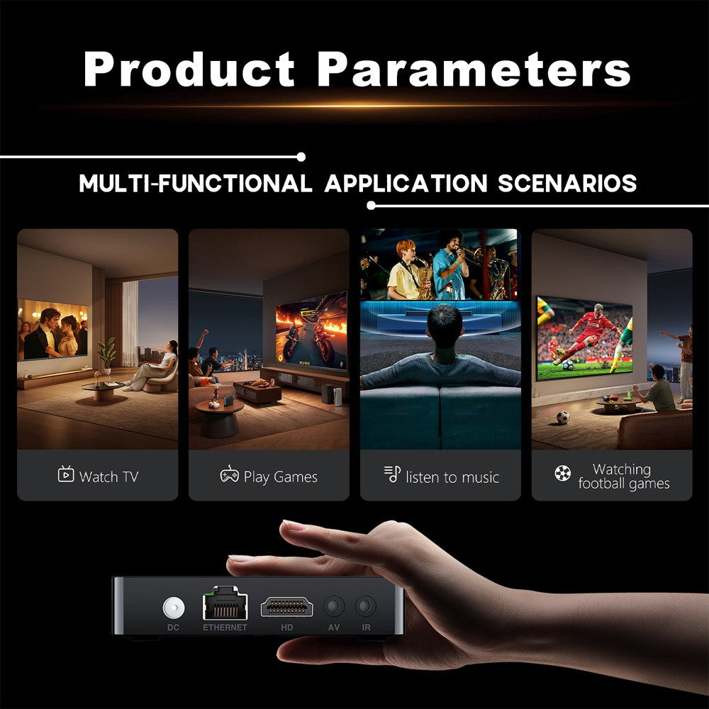 TV98 RK3518 Android TV Box Rockchip Quad Core 2+16GB Dual Band WiFi Bluetooth-compatible Voice Remote Control for Home Entertainment
