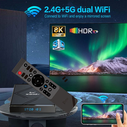 TV98 ATV PRO+ 2+8GB Android 14.0 TV Box 8K Ultra HD HDR10+ 3D Video Dual Band WiFi 2.4G / 5G Bluetooth-compatible Smart Set-Top Box