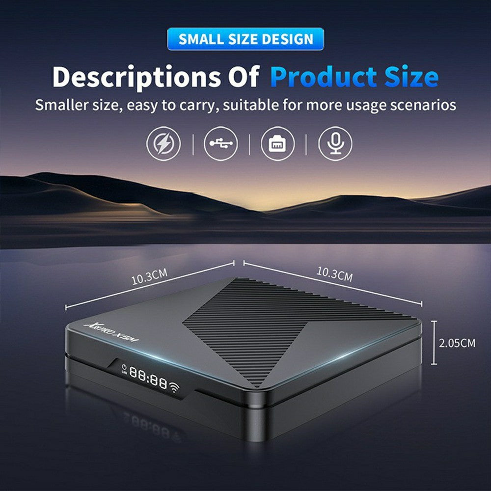 X88 PRO X5M 2+16GB Android 14 TV Box S905 6nm 4K HDR10+ WiFi 6 Bluetooth-compatible 5.0 with Voice Remote Control for Streaming