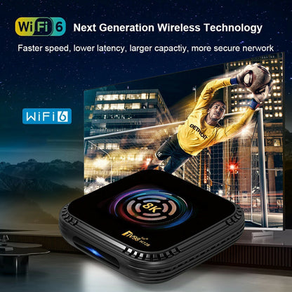 TV98 H728 Android 14 TV Box 8K Ultra HD Video Decoding WiFi 6 Dual Band Smart Media Player for Home Theater, 4+32GB