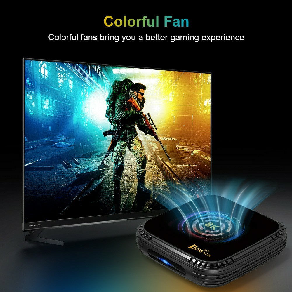 TV98 H728 Android 14 TV Box 8K Ultra HD Video Decoding WiFi 6 Dual Band Smart Media Player for Home Theater, 4+32GB