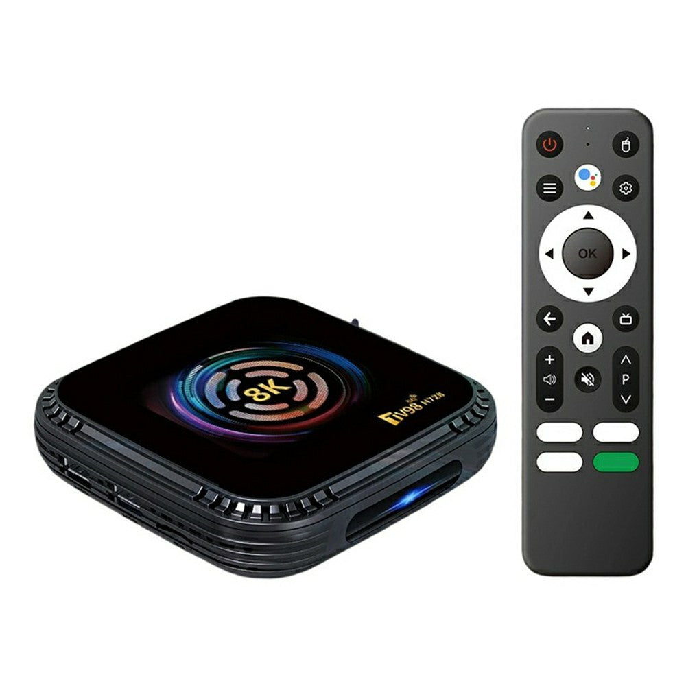 TV98 H728 Android 14 TV Box 8K Ultra HD Video Decoding WiFi 6 Dual Band Smart Media Player for Home Theater, 4+32GB